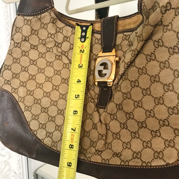 VINTAGE Gucci Hobo Monogram Logo Crescent Handbag - Picture 6 of 15